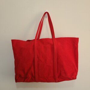 Amiacalva Washed Canvas Tote Bag Large Red